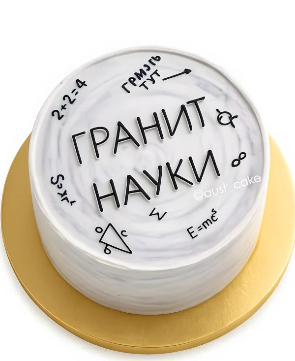 Торт школьнику с рисунками формул Фото