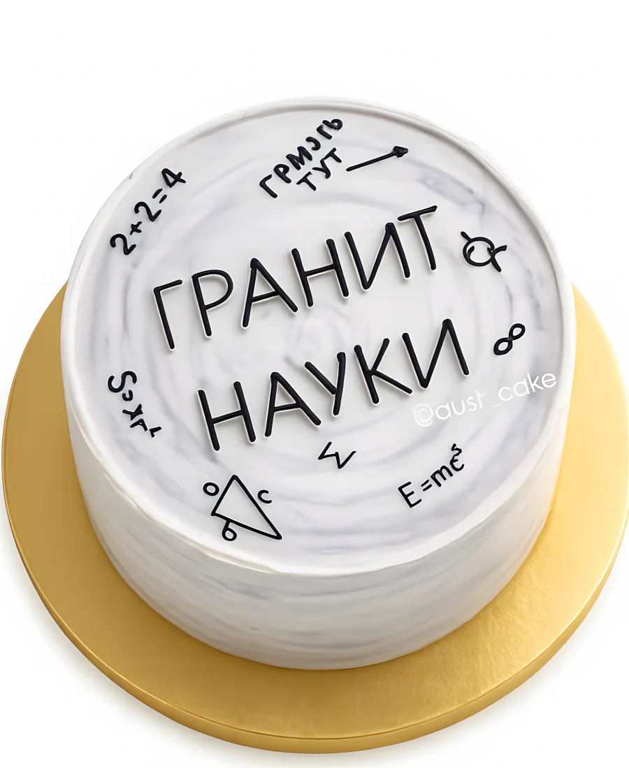 Торт школьнику с рисунками формул Фото