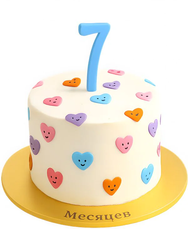 Торт с сердечками Фото