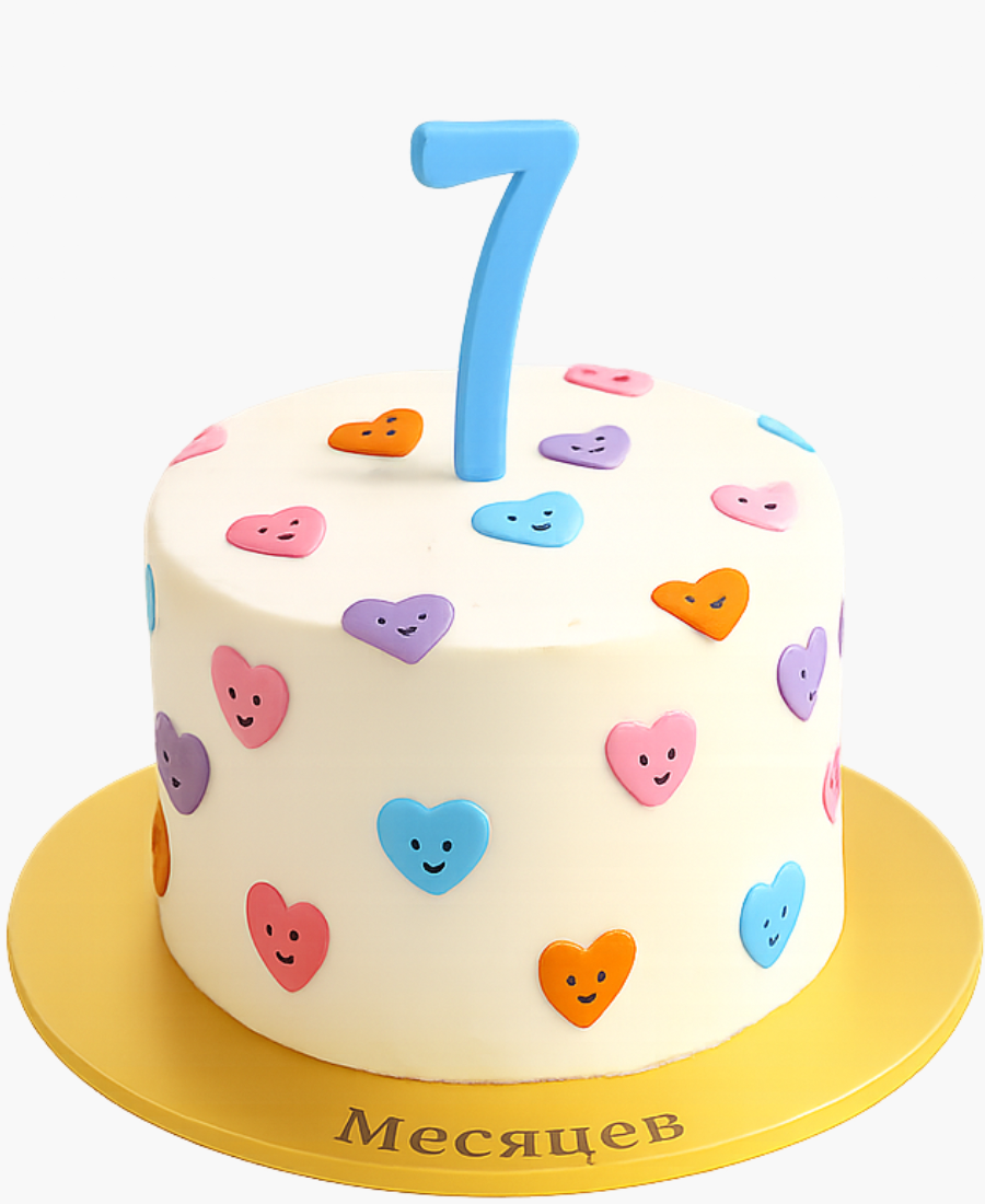 Торт с сердечками Фото