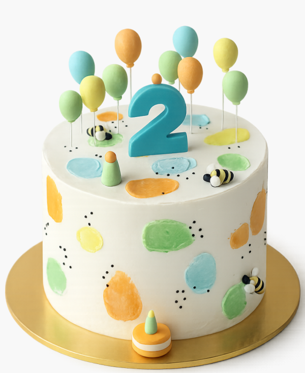 Торт с шариками на 2 месяца Фото