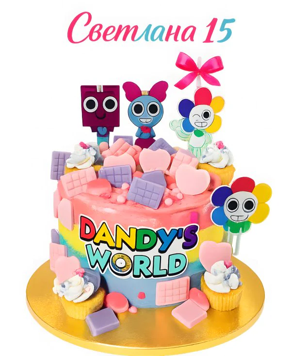 Торт с шоколадками и кексами Фото