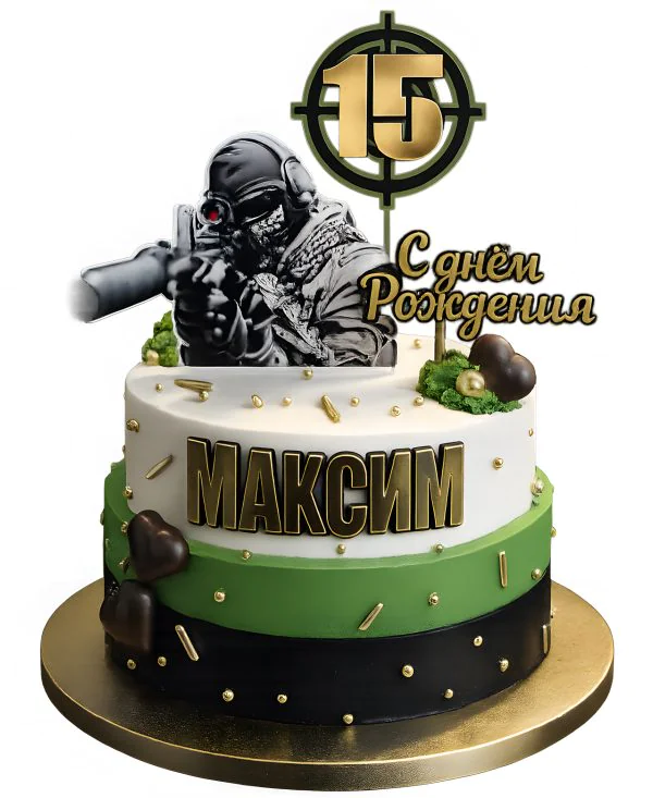 Торт с топпером персонажа Battlefield Фото