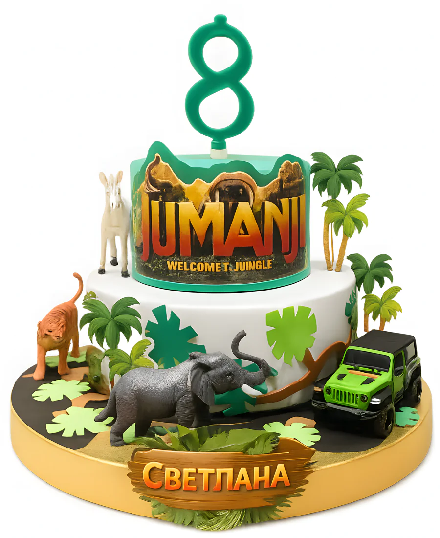 Торт с животными на день рождения 8 лет Фото