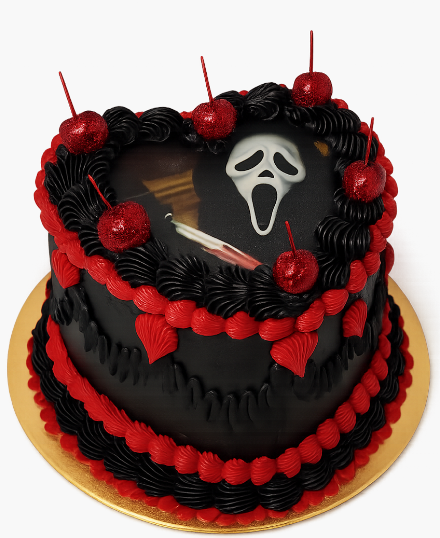 Торт в форме черного сердца Фото