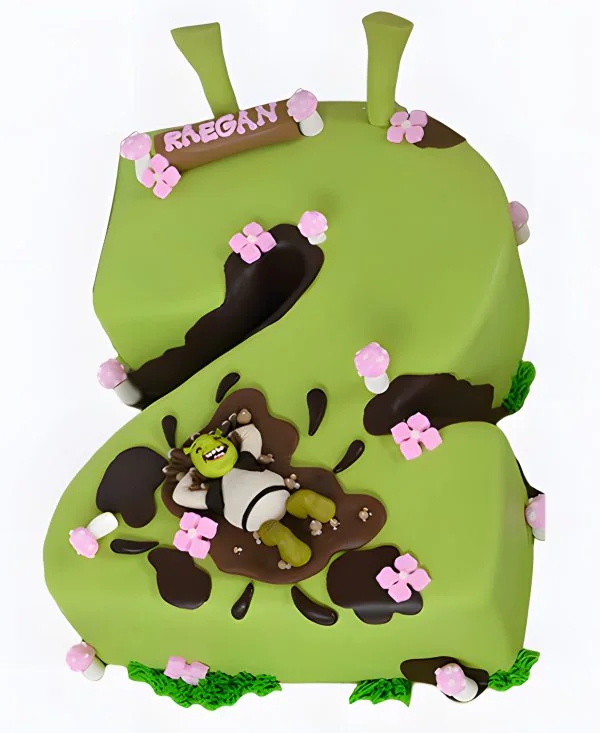 Торт в форме цифры 2 из Шрека Фото