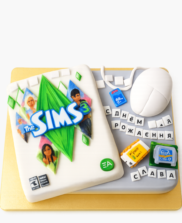 Торт в форме диска Симс4 Фото