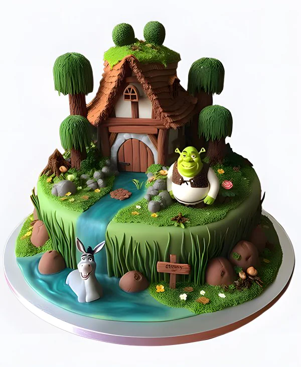 Торт в форме дома Шрека Фото