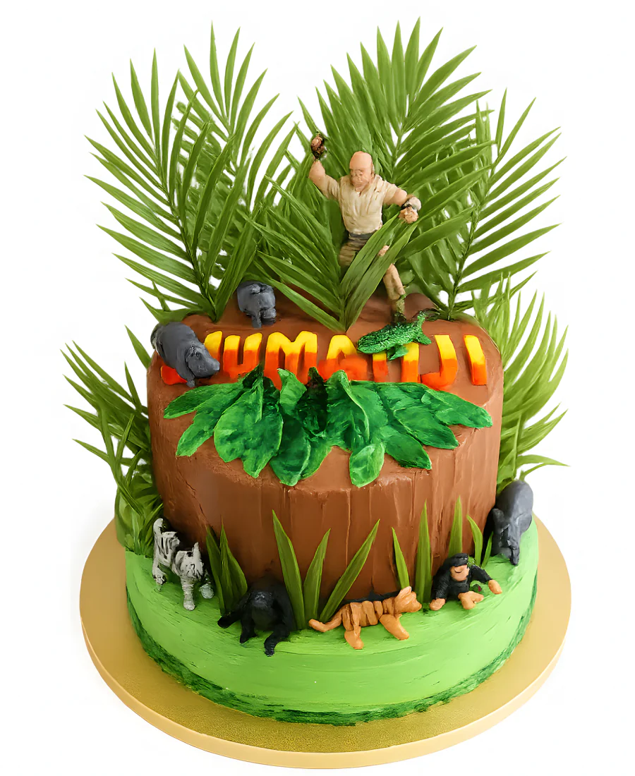 Торт в стиле Джуманджи с джунглями Фото