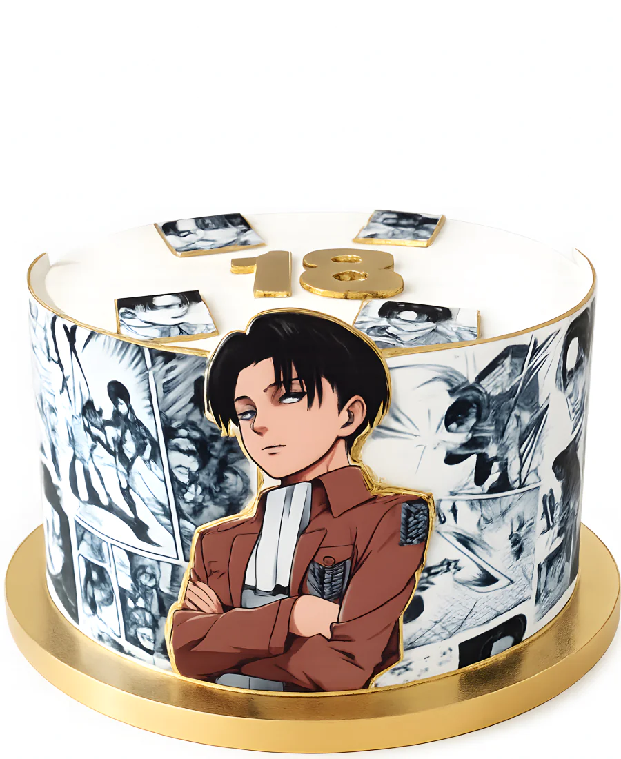 Торт в стиле манги Атака Титанов Фото