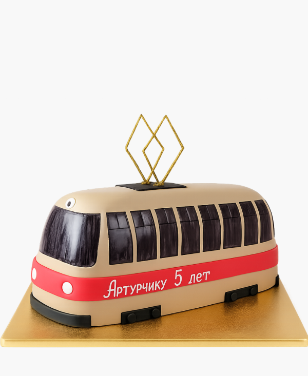 Торт в стиле трамвая Фото