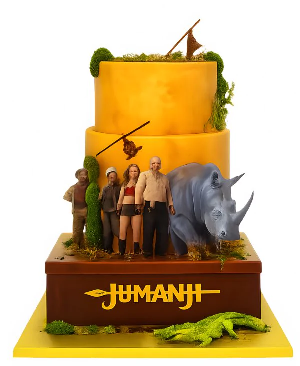 Многоярусный торт с фигурками Джуманджи Фото