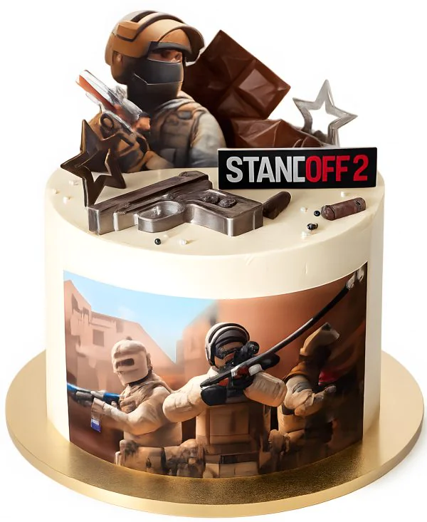 Уникальный торт по игре Стендофф 2 с фотопечатью Фото