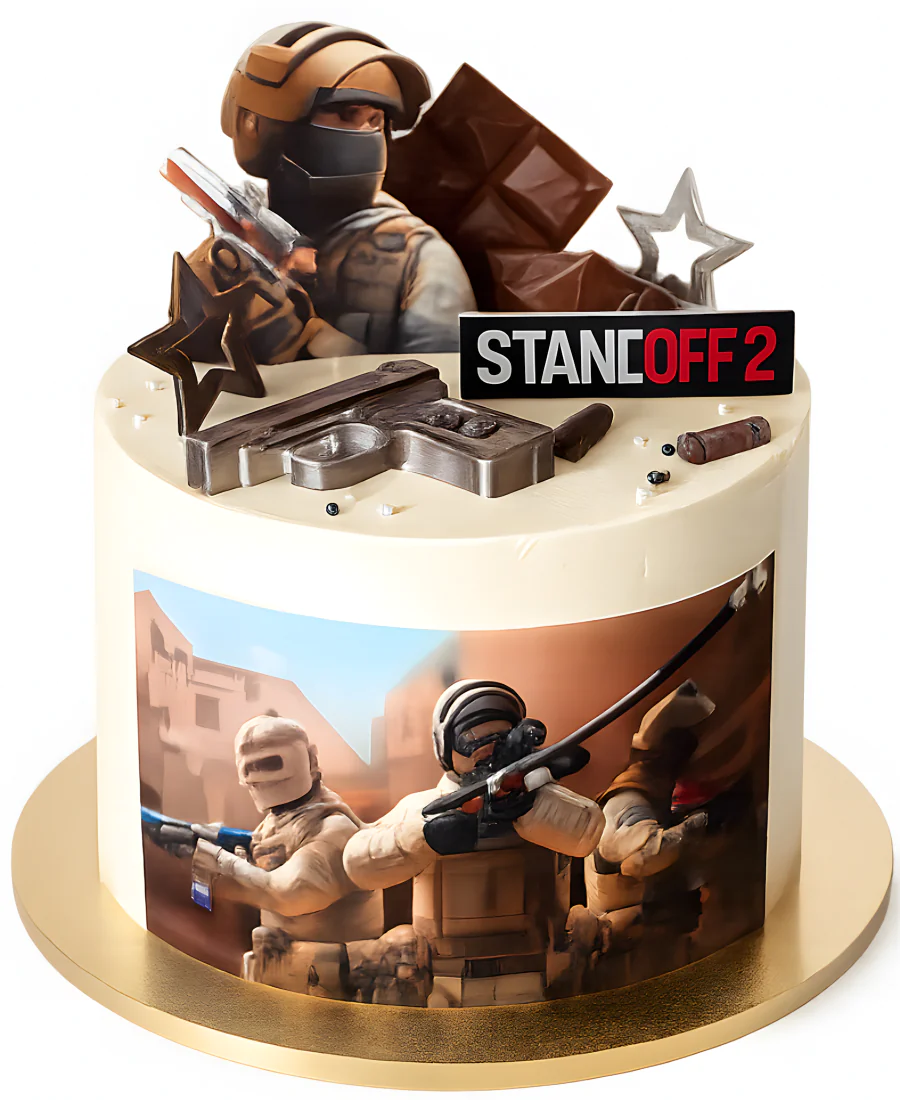 Уникальный торт по игре Стендофф 2 с фотопечатью Фото