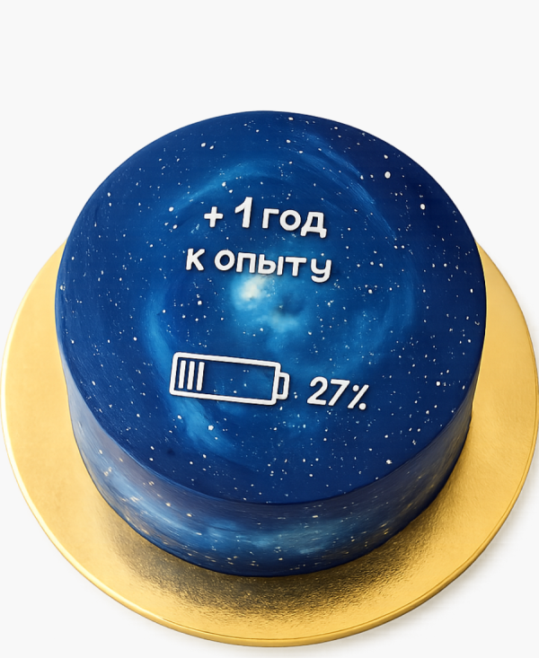 Васильковый бенто-торт мальчику Фото