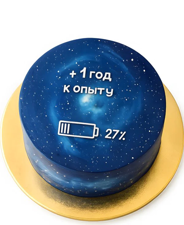 Васильковый бенто-торт мальчику Фото