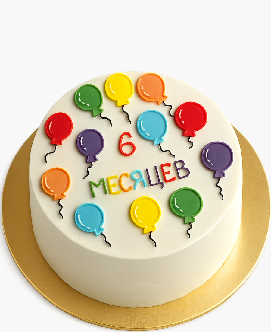 Яркий бенто-торт с шариками Фото