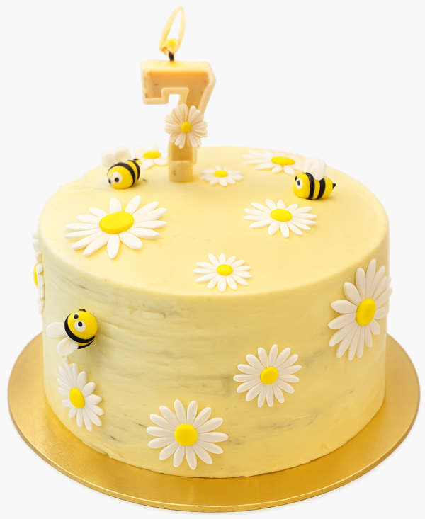 Желтый торт с пчелами Фото