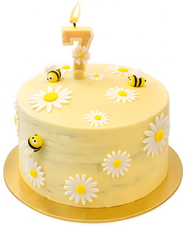 Желтый торт с пчелами Фото