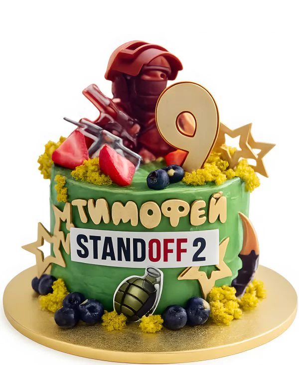 Торт с ягодами на 9 лет по игре Стендофф 2 Фото