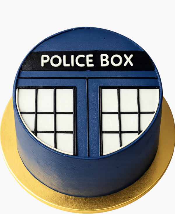 Бенто-торт в стиле полицейской будки Фото