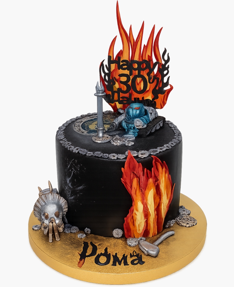 Черный торт на 30 лет по игре Вархаммер Фото