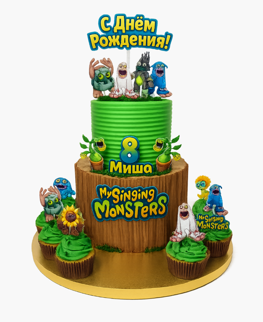 Двухъярусный торт Мои поющие монстры на 8 лет Фото