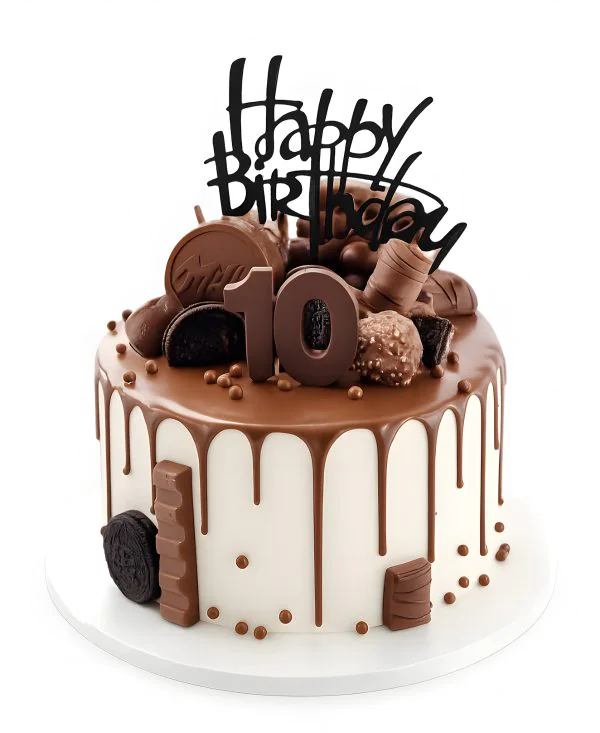 Эффектный шоколадный торт девочке на 10 месяцев Фото