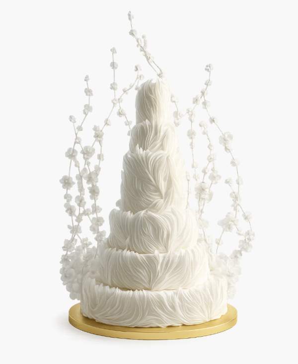 Изысканный свадебный торт в шесть ярусов Фото