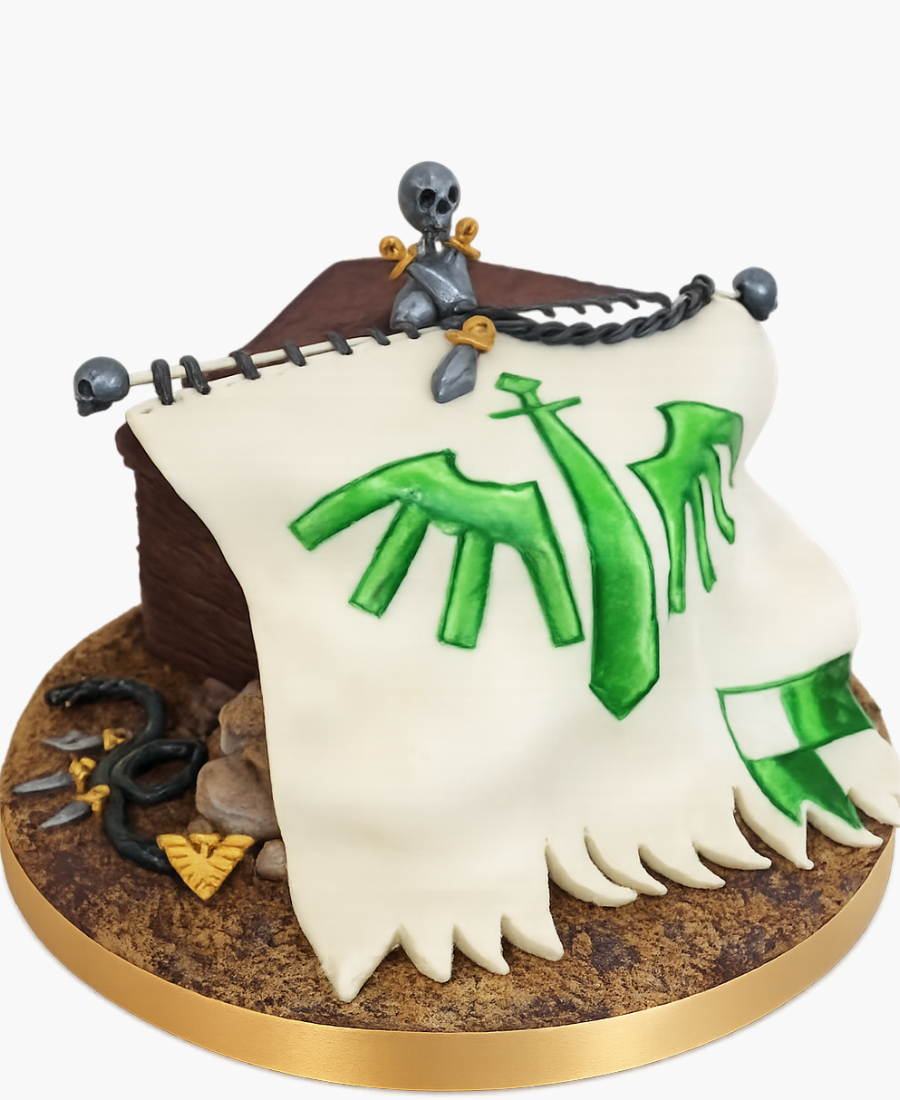 Квадратный торт с флагом Вархаммер Фото