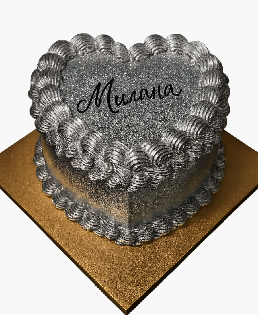 Серебряный торт с блестками Фото