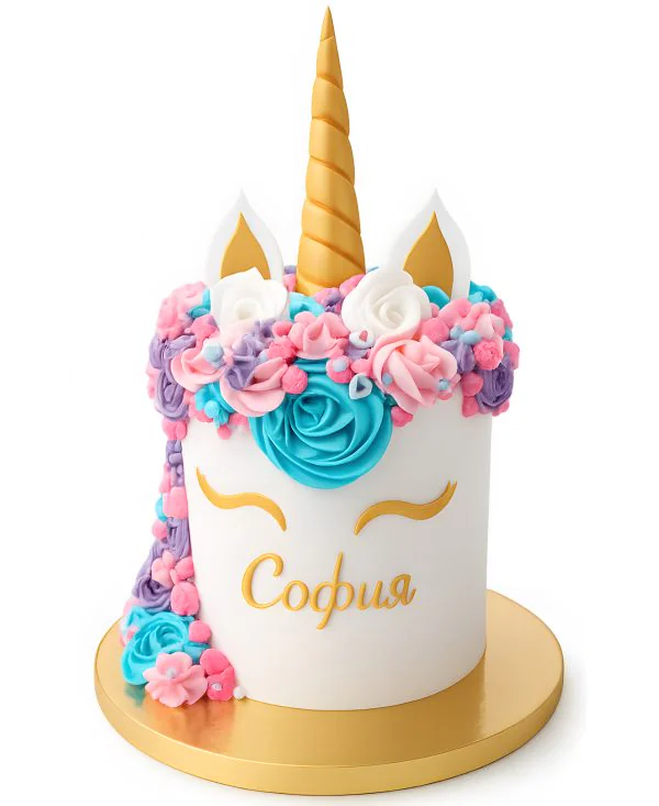 Торт для девочки в виде единорога Фото