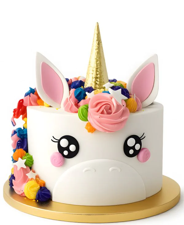 Торт радужный  единорог для девочки Фото