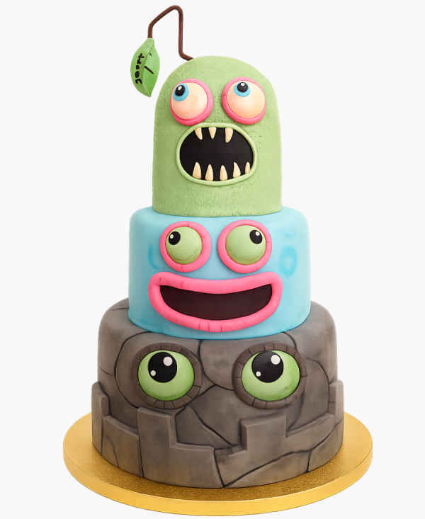 Торт Мои поющие монстры в три яруса Фото