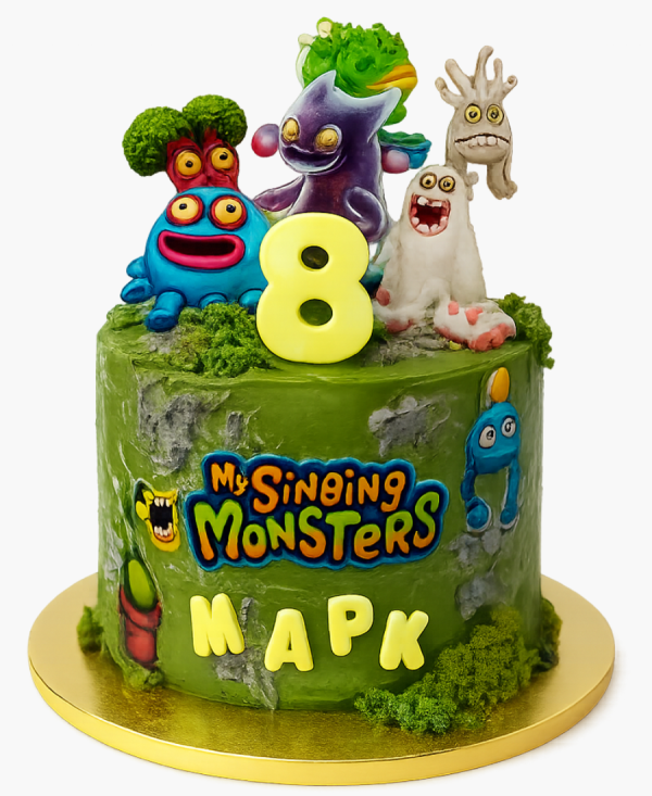 Торт на 8 лет по игре Мои поющие монстры Фото
