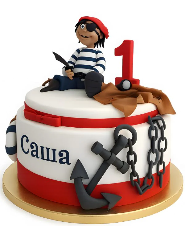Торт с пиратом на годик мальчику Фото
