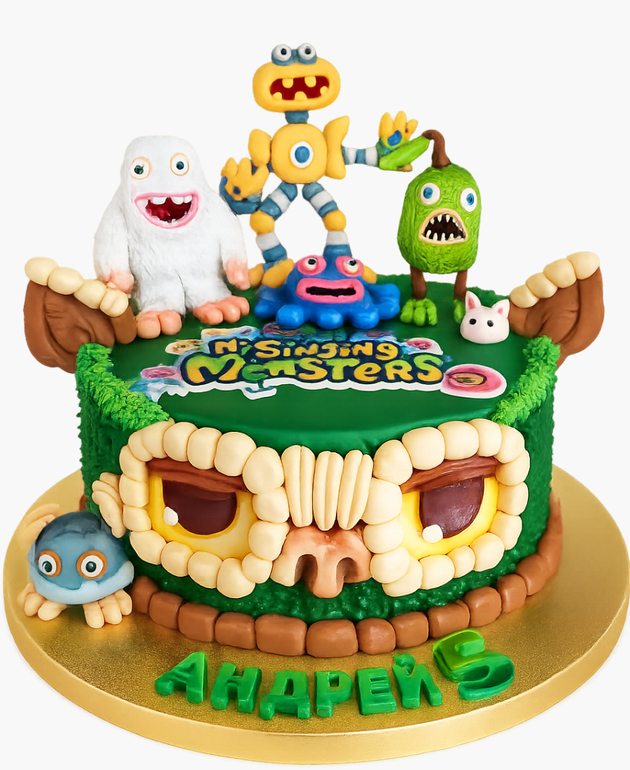 Торт с фигурками на 5 лет Мои поющие монстры Фото