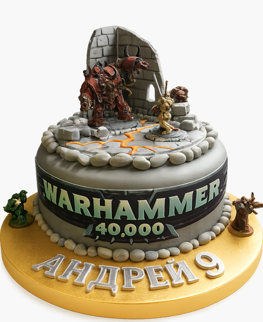 Торт с фигурками по игре Вархаммер Фото