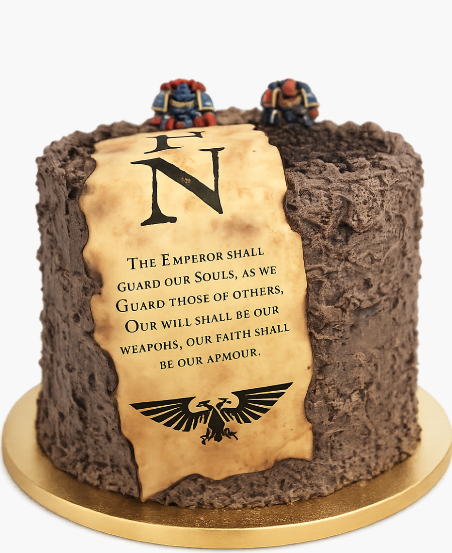 Торт с письмом из игры Вархаммер на день рождения Фото