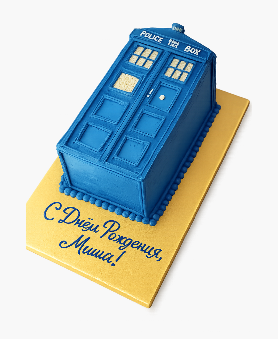 Торт в форме полицейской будки Тардис Фото