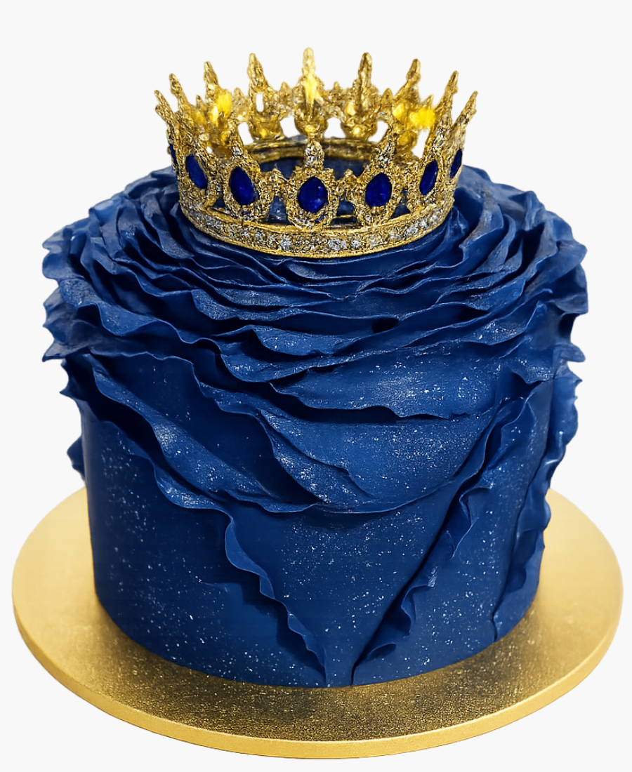 Торт в форме розы с короной Фото