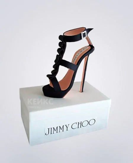 Торт коробка с туфелькой Jimmy Choo Фото