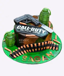 Торт Call of Duty call в цвете хаки Фото