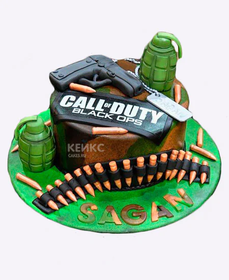 Торт Call of Duty call в цвете хаки Фото