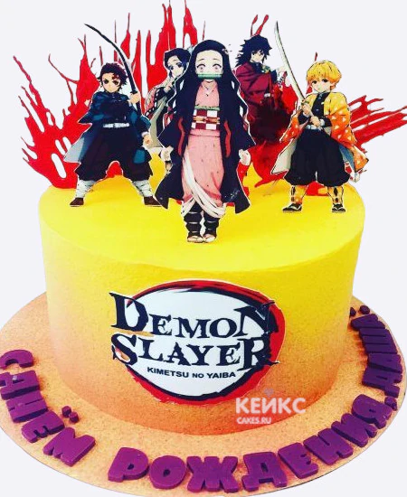 Торт в стиле аниме Demon Slayer Фото